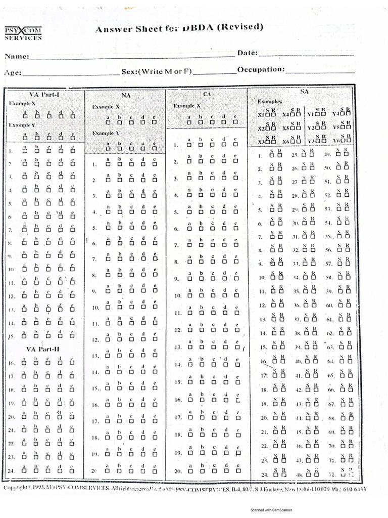 DBDA Answer Sheet | PDF