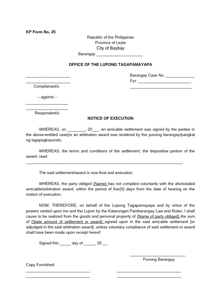 KP Form No. 25 | PDF