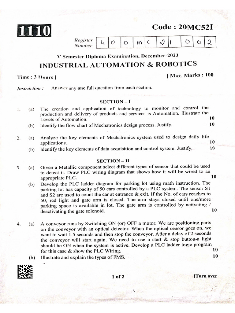 IA&R Question Paper | PDF