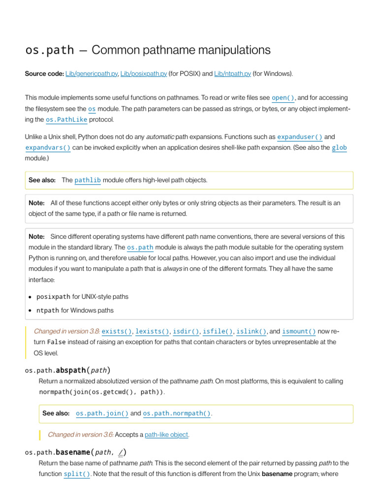 Os - Path - Common Pathname Manipulations - Python 3.14.3 Documentation ...