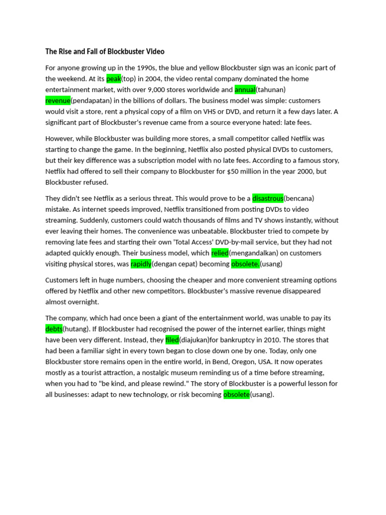 The Rise and Fall of Blockbuster Video | PDF | Netflix | Video