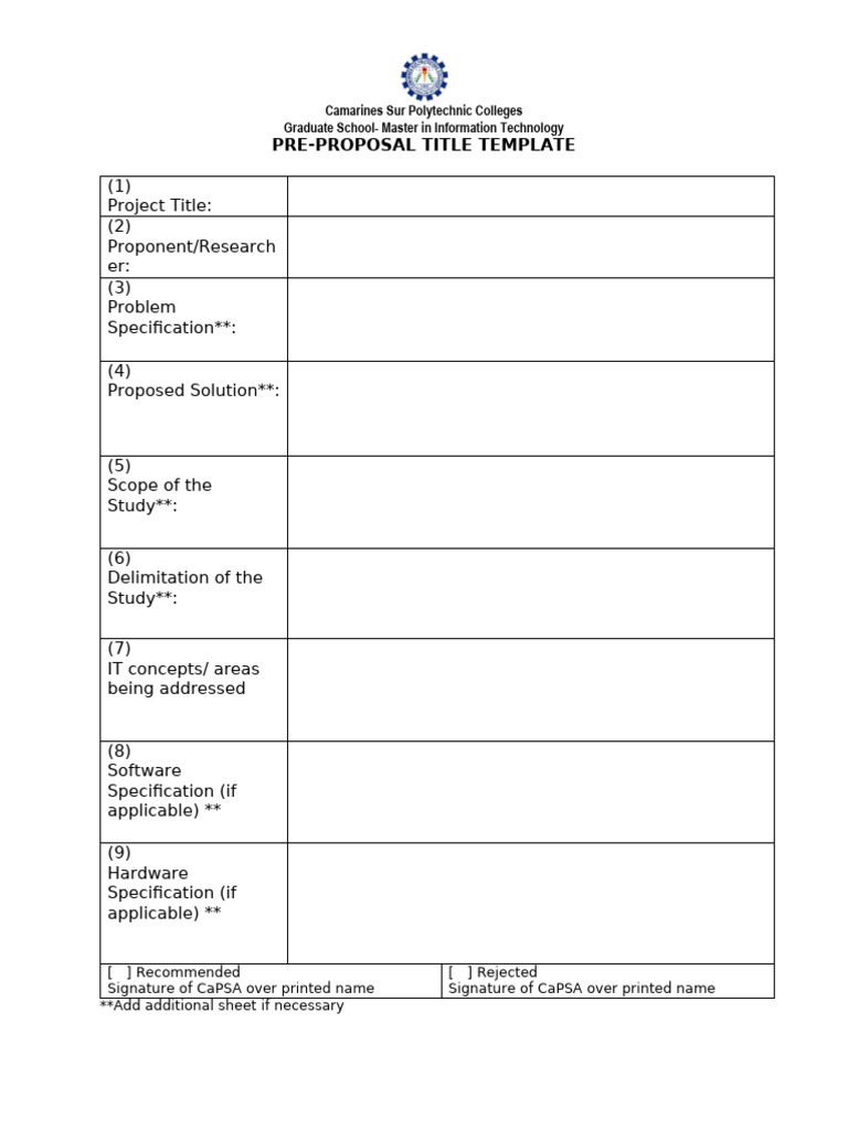 D1 - Pretitle Proposal - As of SEP162025 | PDF
