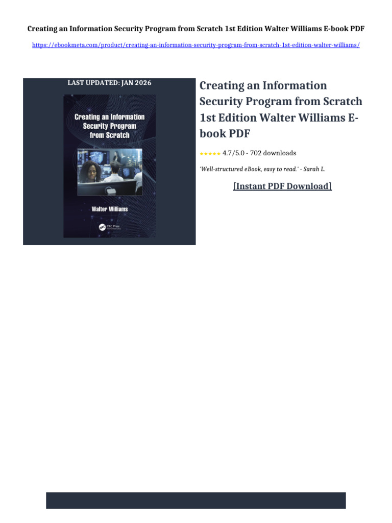Creating an Information Security Program from Scratch 1st Edition ...