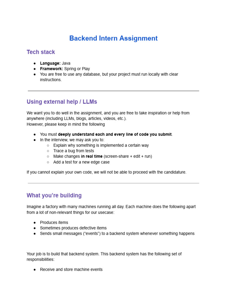 Backend Intern Assignment 2026 | PDF | Information Technology ...