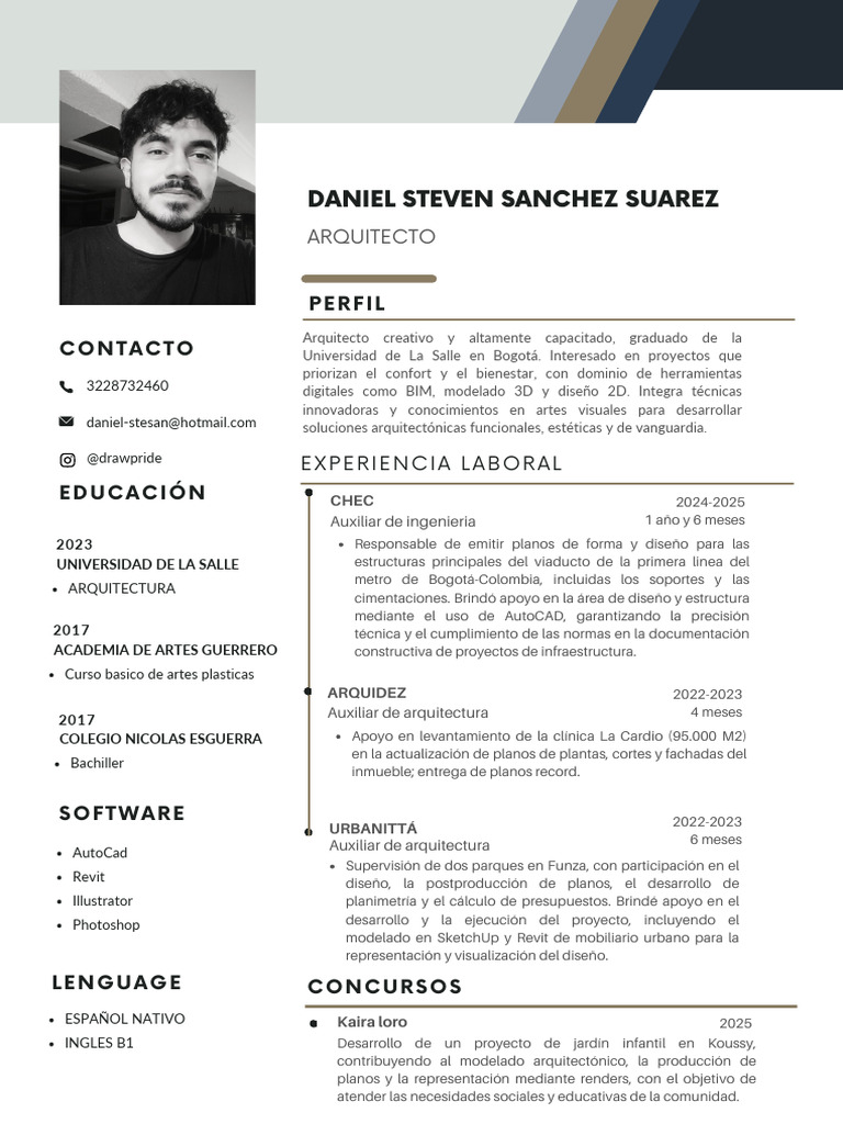 CV Daniel Sánchez | PDF | Autodesk Revit | Diseño