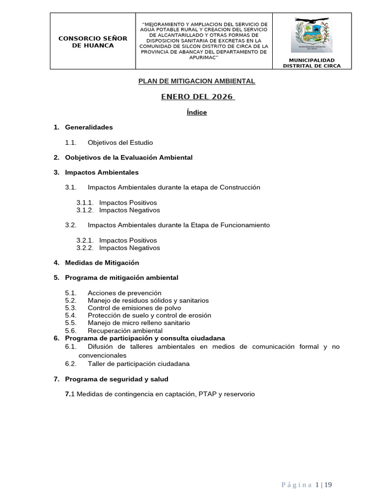 Plan de Mitigacion Ambiental Obra Silcon | PDF | Entorno natural | Residuos