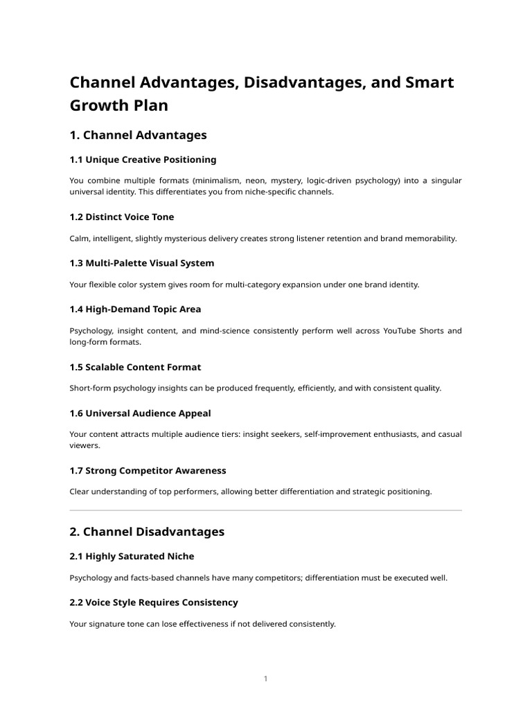 Channel Advantages Plan | PDF | Psychology | Brand