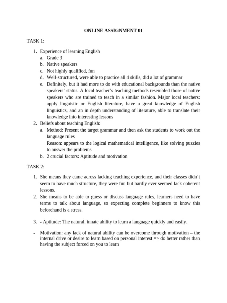 Online Assignment 01 | PDF