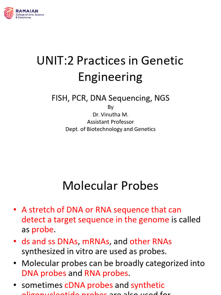 Unit 2 - Molecular Probes, FISH, PCR | PDF | Polymerase Chain Reaction ...