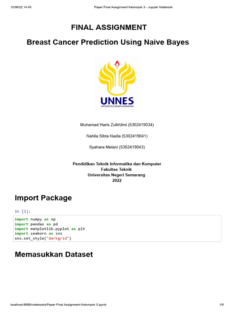 Paper Final Assignment Kelompok 3 - Jupyter Notebook | PDF | Statistics