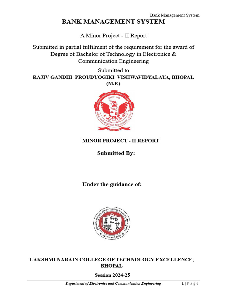 Project Report 2025 6th Sem | PDF | Databases | My Sql