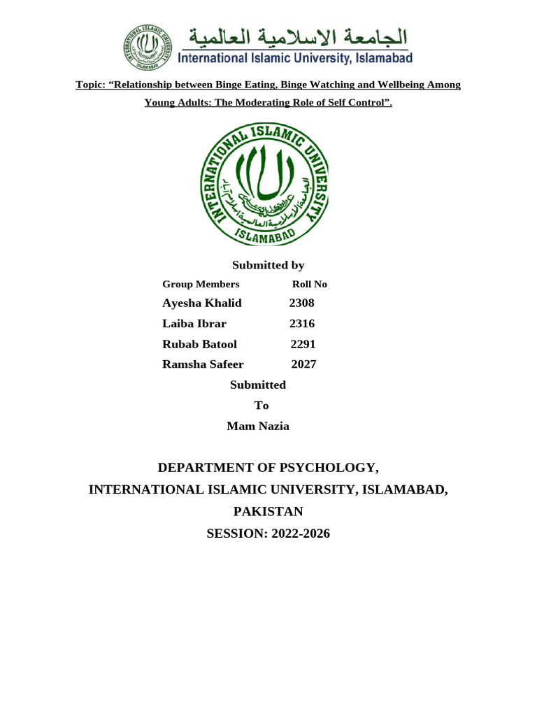 Thesis of Research Final Complete | PDF | Self-Management | Self Control