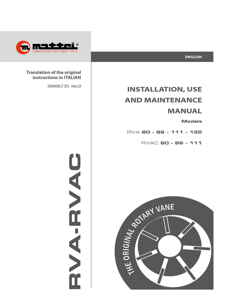Rev. 0 - Manuale RVA-RVAC-80135 - EN | PDF | Machines | Engineering