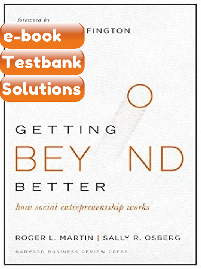 Testbank Getting Beyond Better How Social Entrepreneurship Works Ebook ...