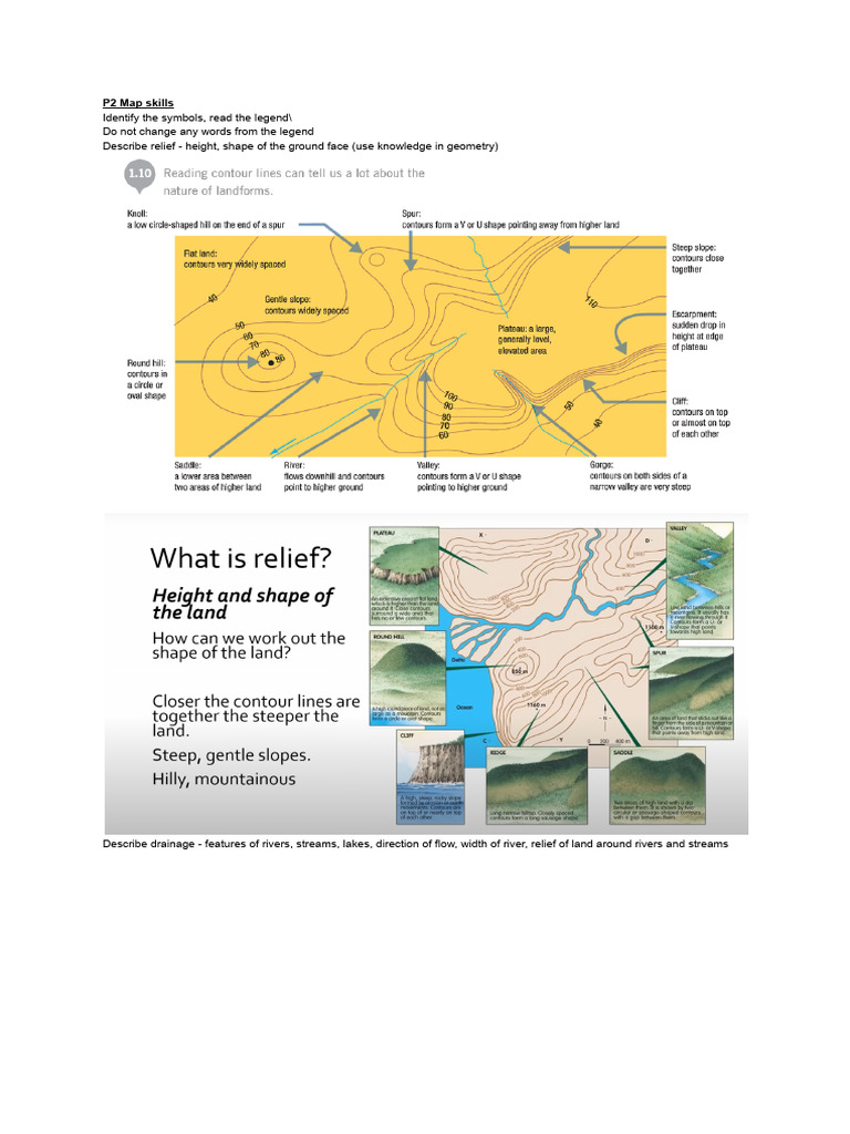 IGCSE Geography Map Skills | PDF | Valley | River