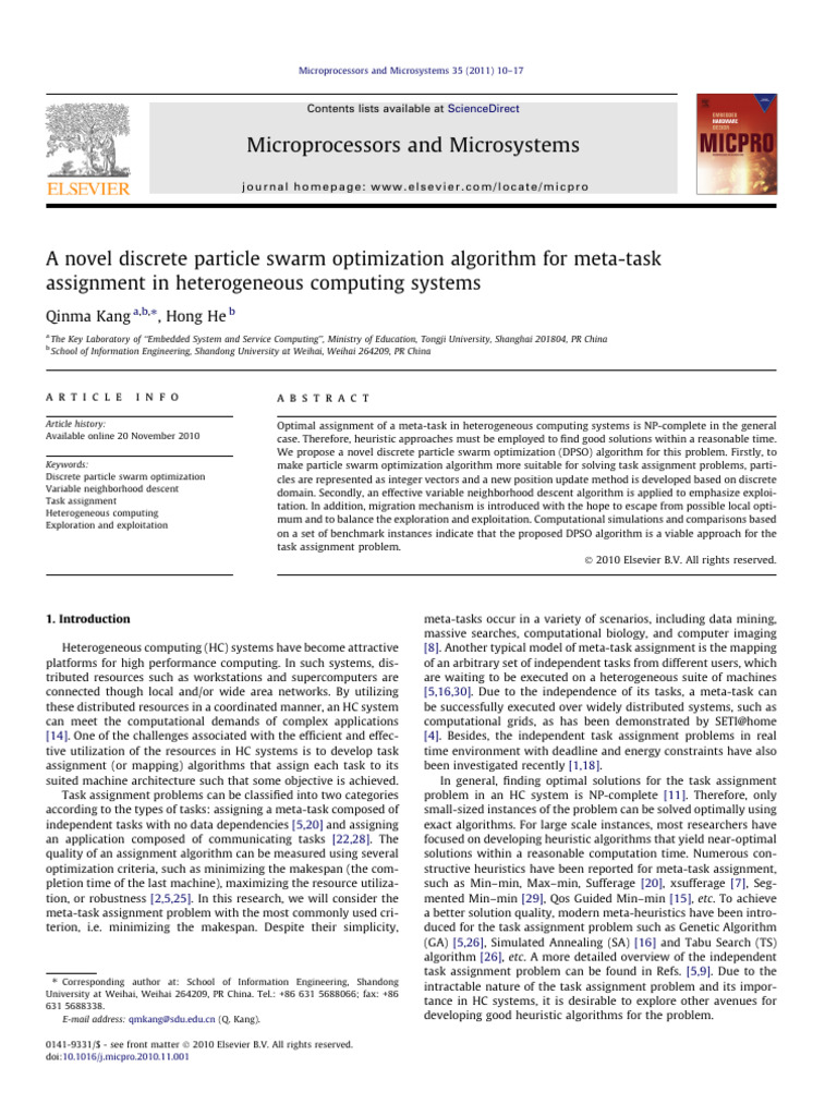 25 A Novel Discrete Particle Swarm Optimization Algorithm For Meta-Task ...