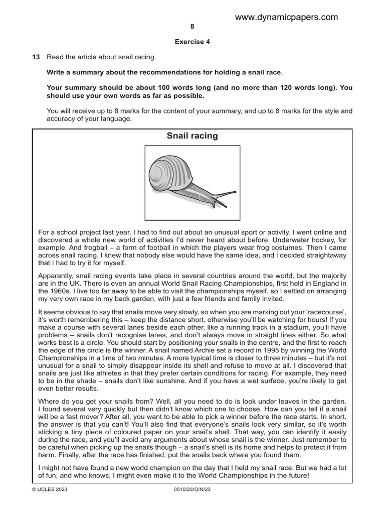 Summary Writing Practice-1 | PDF