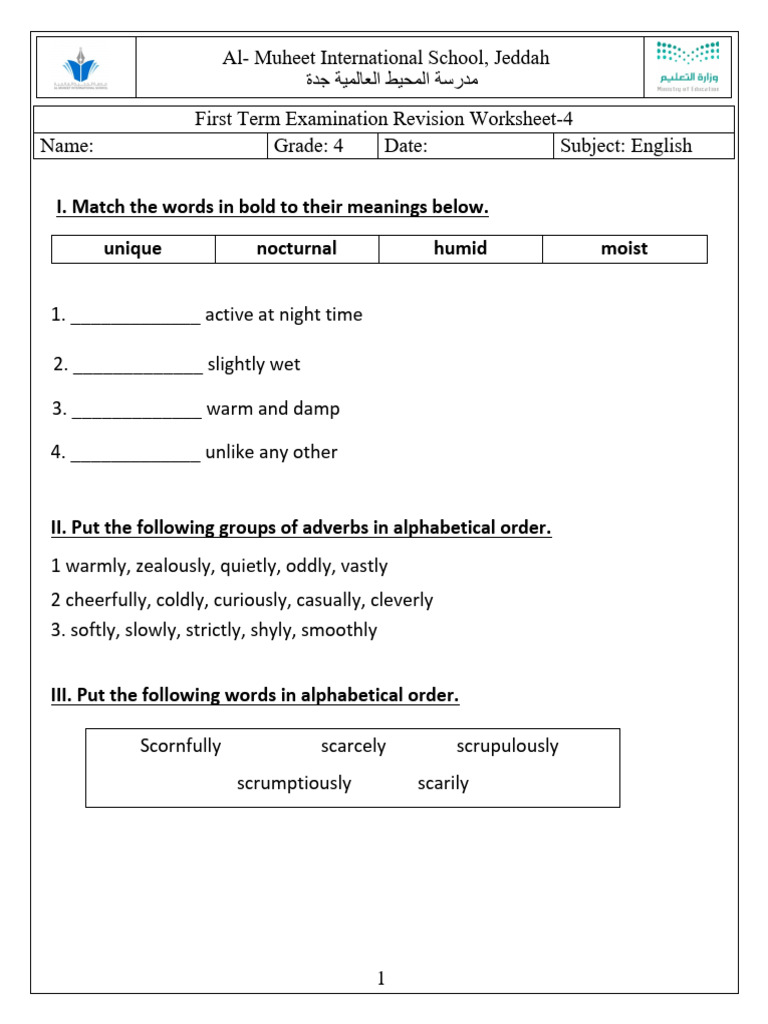 Grade 4 Workbook Worksheet | PDF | Adjective | Languages