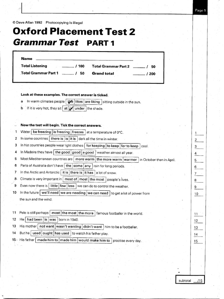 OUP - Oxford English Placement Test PDF | PDF