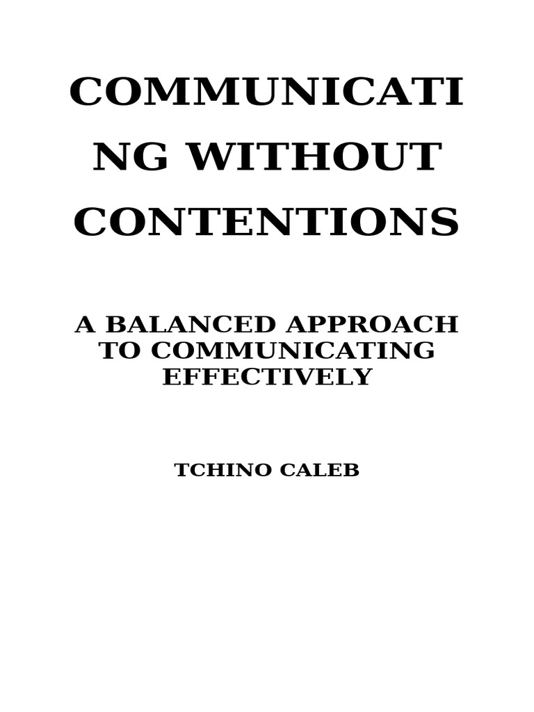 Communicating Without Contentions | PDF | Communication | Nonverbal ...
