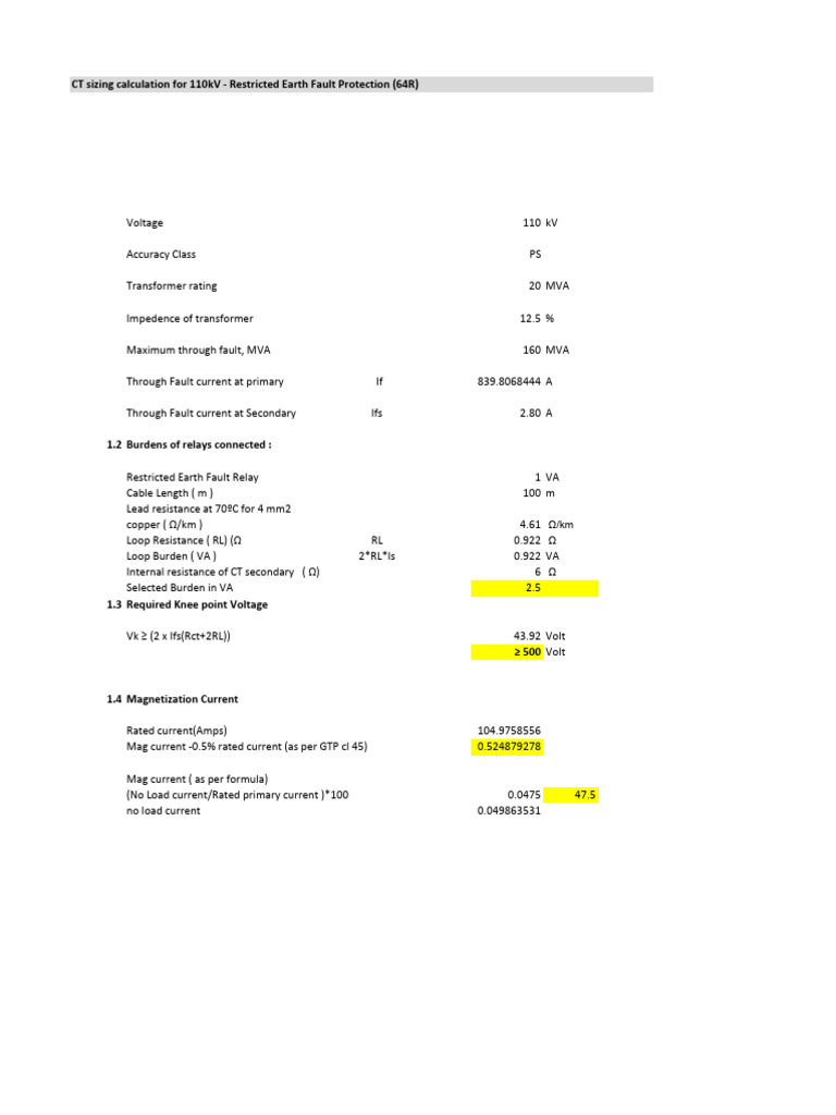 Neutral CT Sizing Calculation | PDF | Transformer | Electronics
