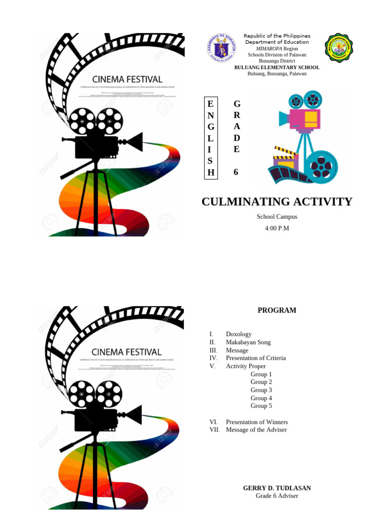 Culminating Actvity Program | PDF