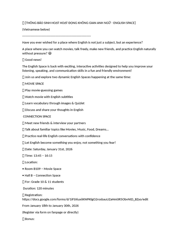English Club | PDF