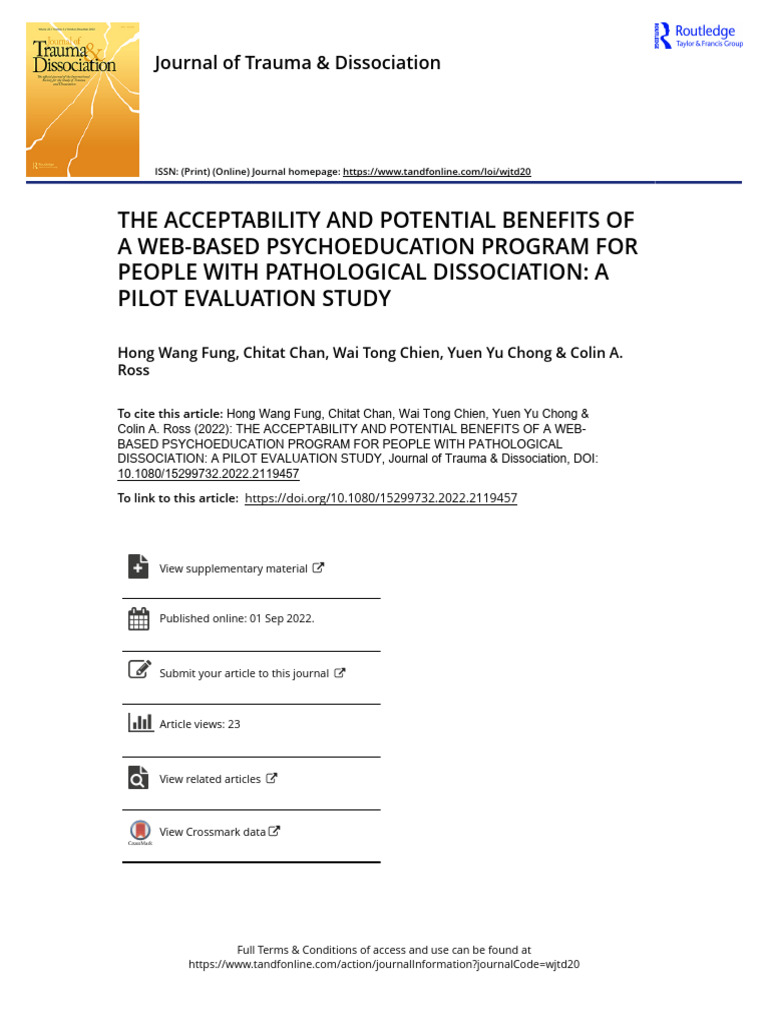 The Acceptability and Potential Benefits of A Web-Based Psychoeducation ...