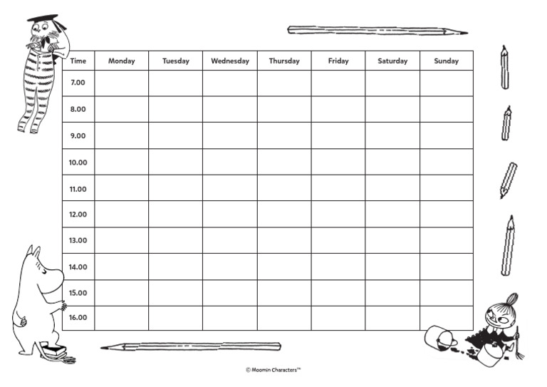 24 Moomin Time Schedule ENG | PDF