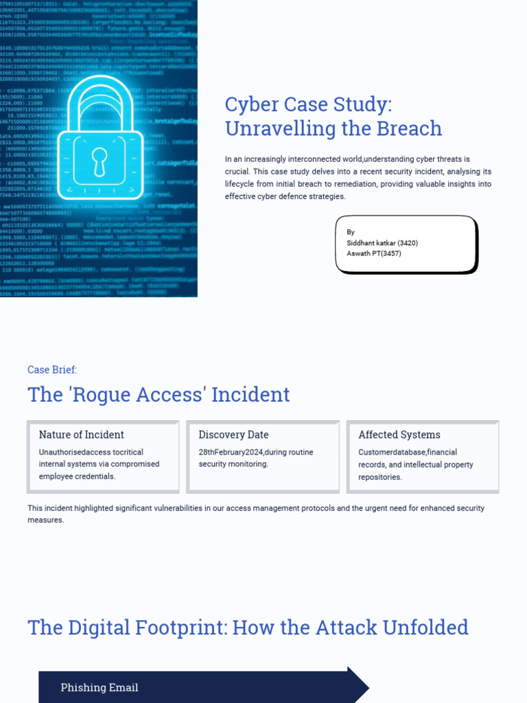 Cyber Case Study Unravelling The Breach PDF | PDF | Security | Computer ...