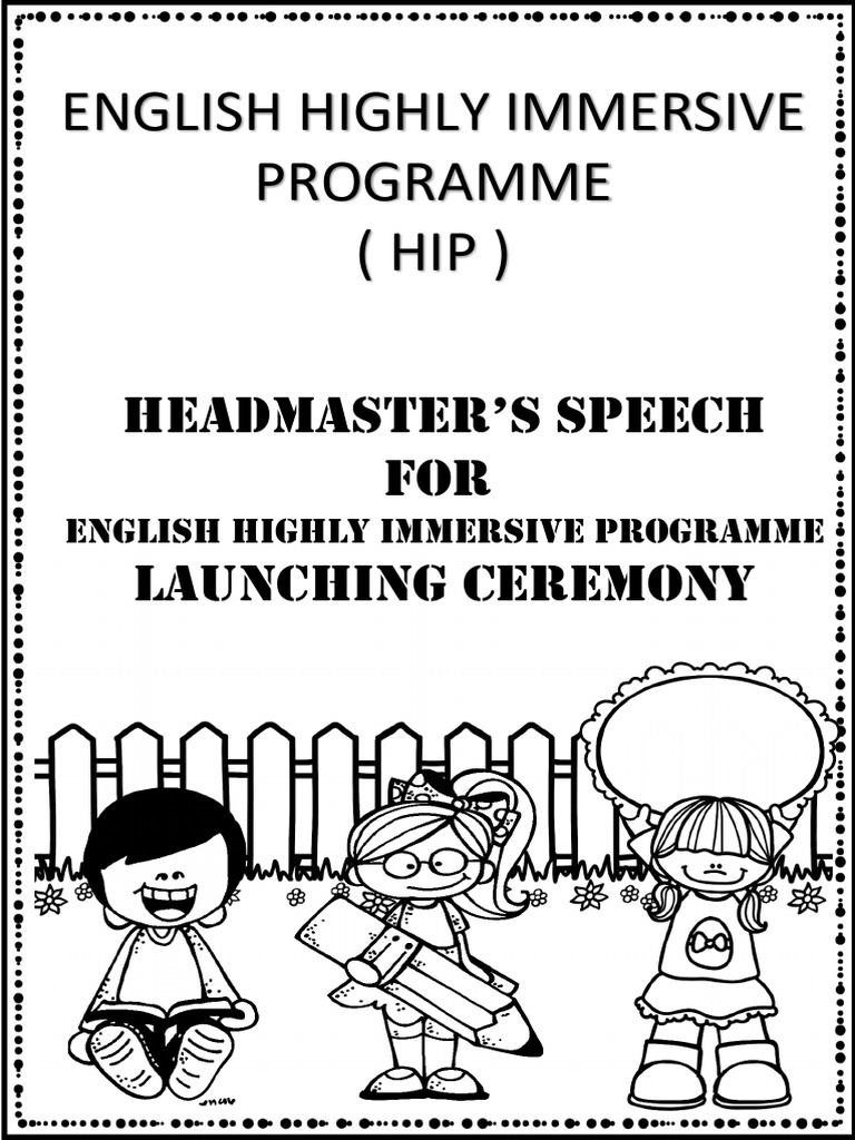 Headmaster Speech for HIP Launching Ceremony 2025 | PDF | English ...