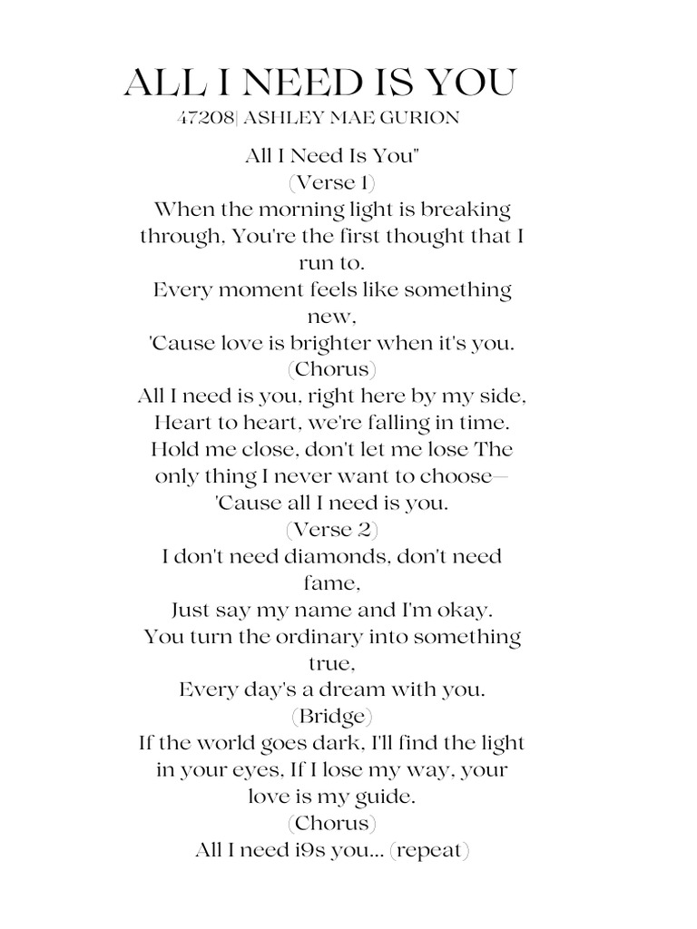 All I Need Is You - 20260119 - 210210 - 0000 | PDF