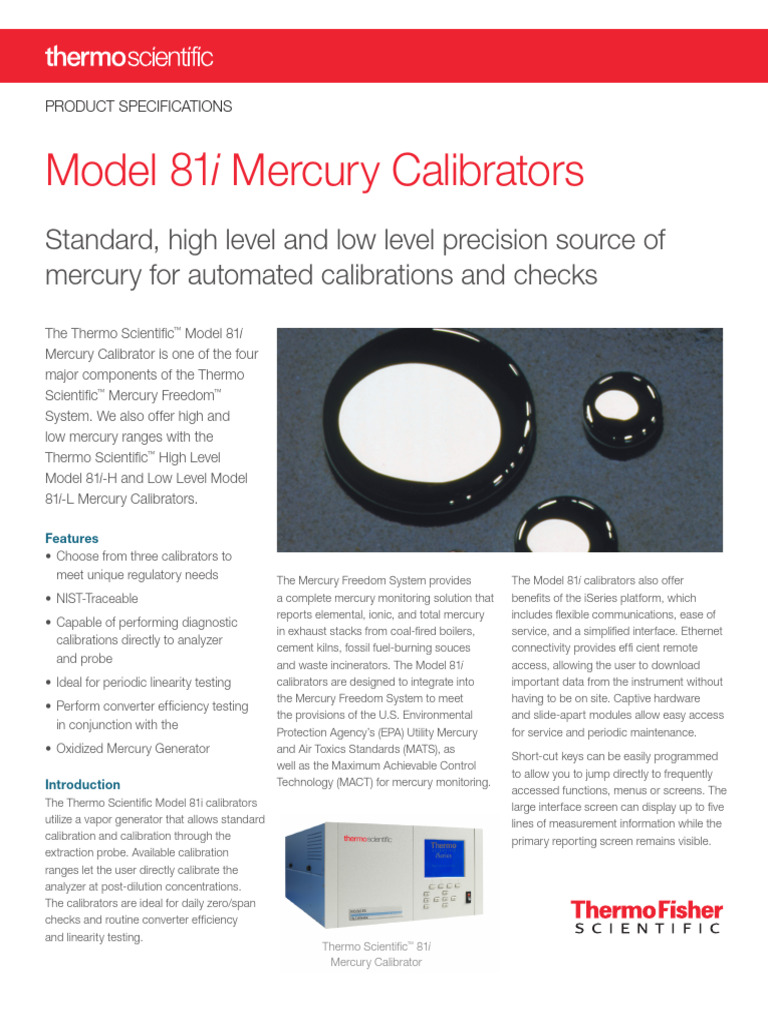 81i | PDF | Calibration | Mercury (Element)