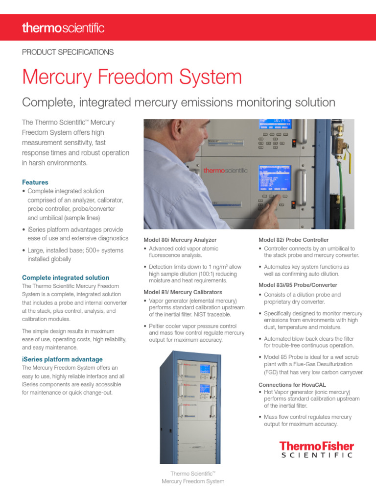 EPM MercuryFreedom Datasheet | PDF | Mercury (Element) | Calibration