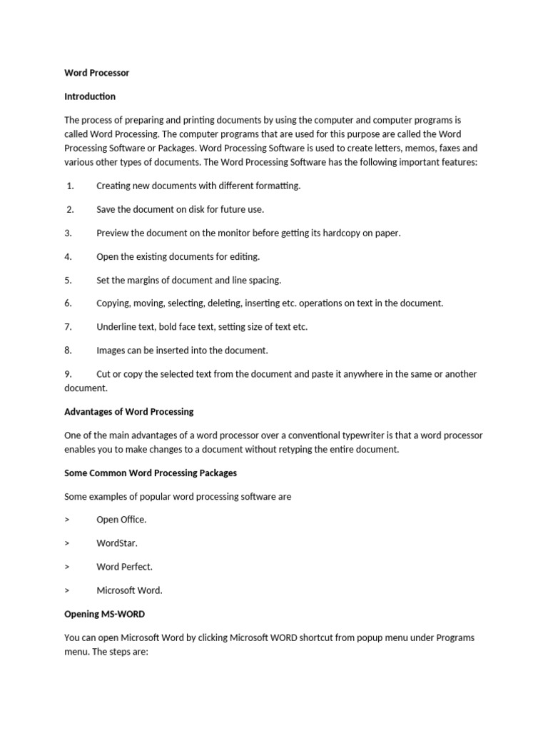 Part3 CCC Word Processor | PDF | Microsoft Word | Window (Computing)