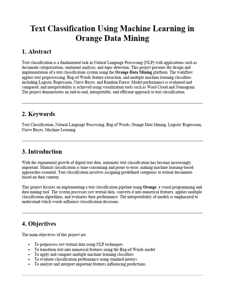 Text Classification Using Machine Learning in Orange Data Mining | PDF ...
