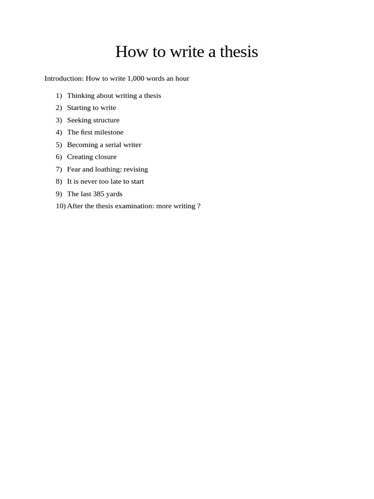 How to Write a Thesis | PDF