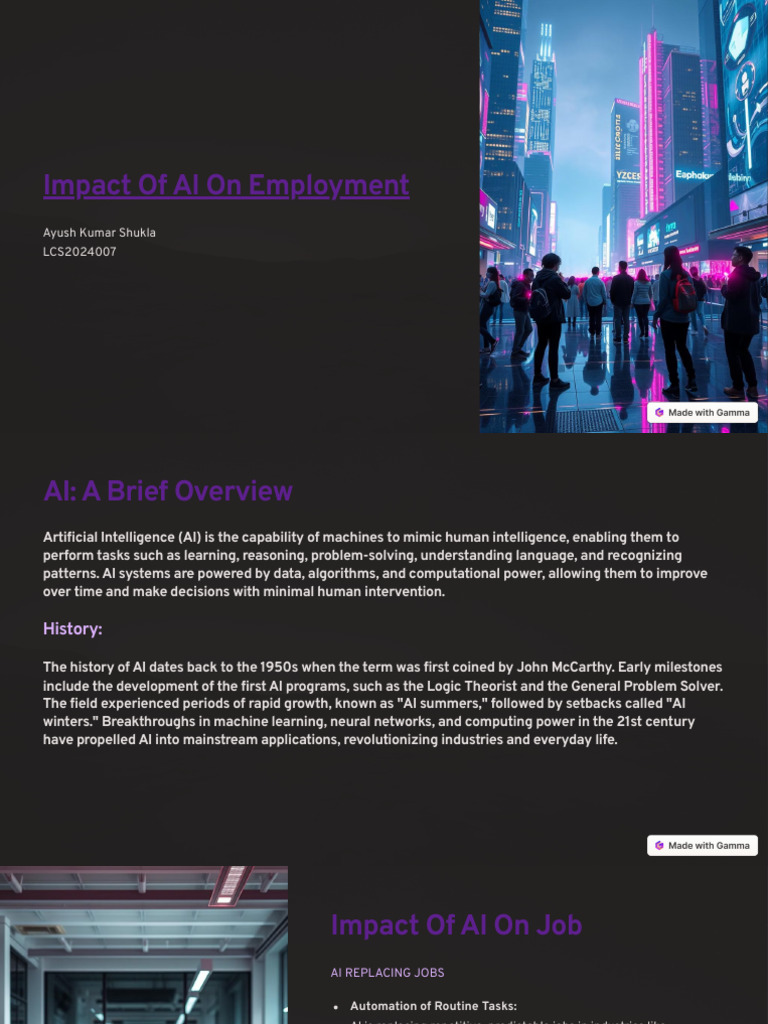 Impact of AI on Employment | PDF | Artificial Intelligence ...