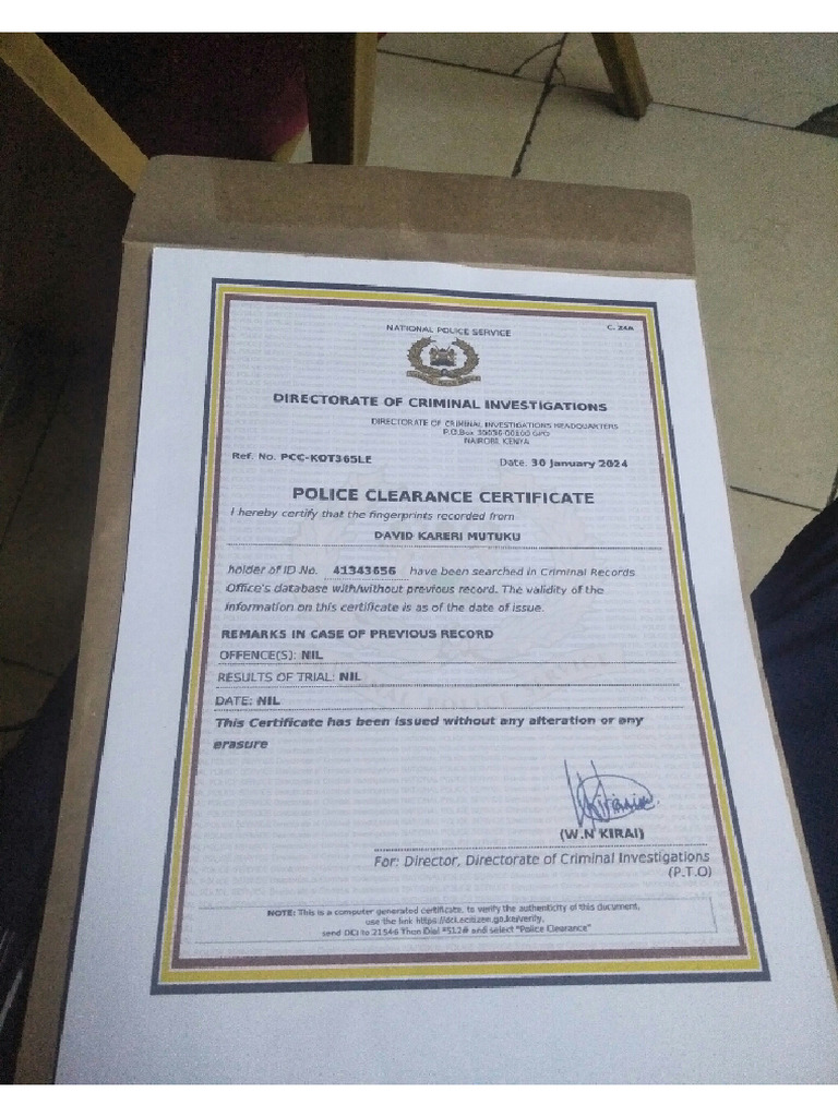 Good Conduct Certificate | PDF