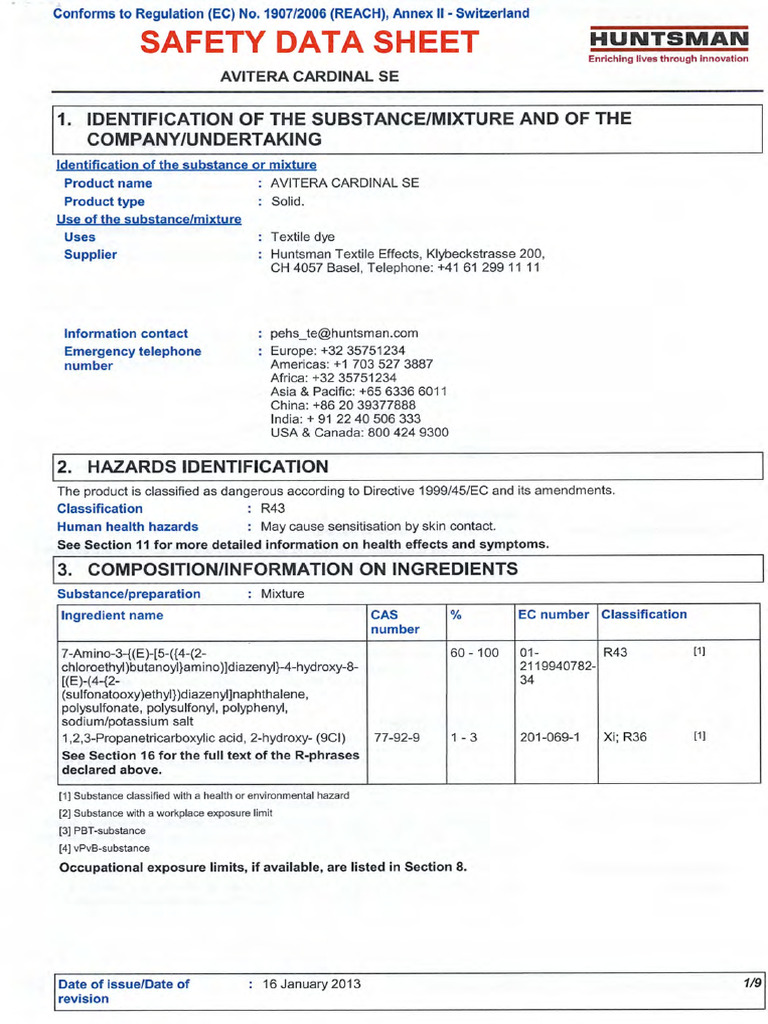 MSDS_Avitera Cardinal SE | PDF