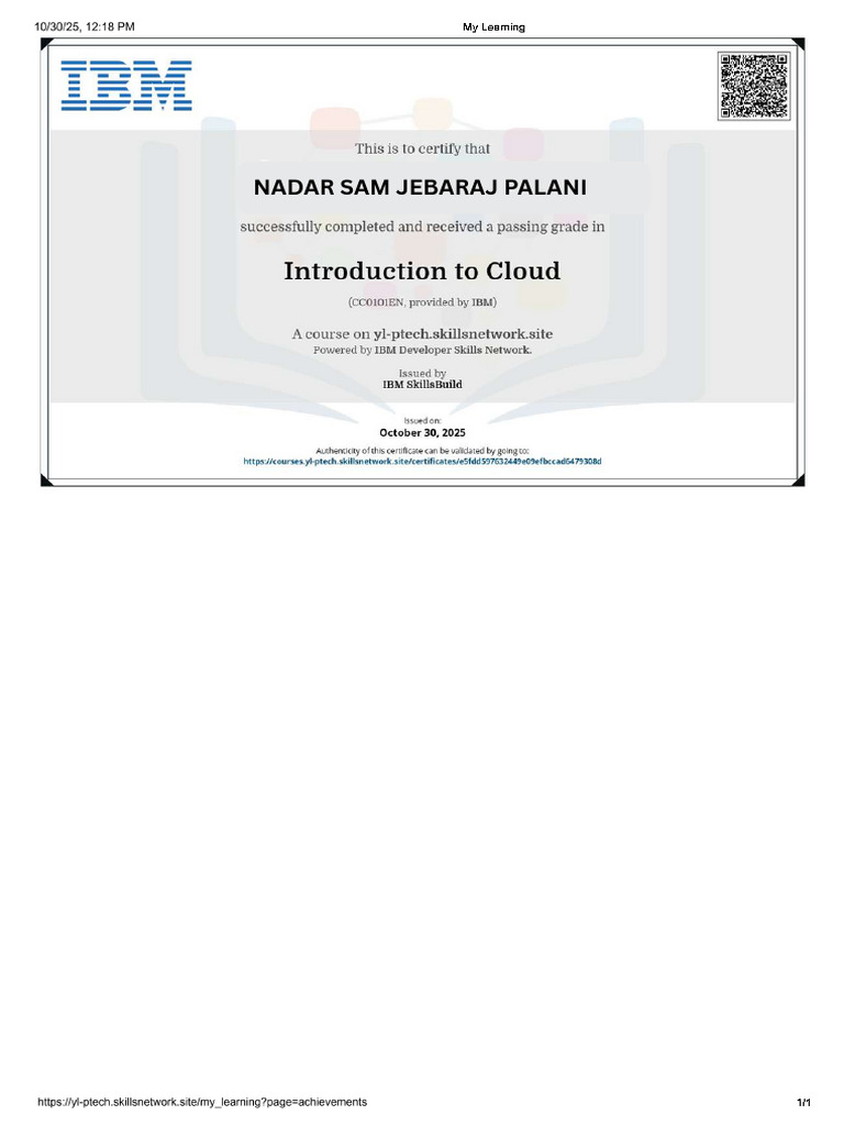 Akash Cloud Computing Certificate PDF | PDF