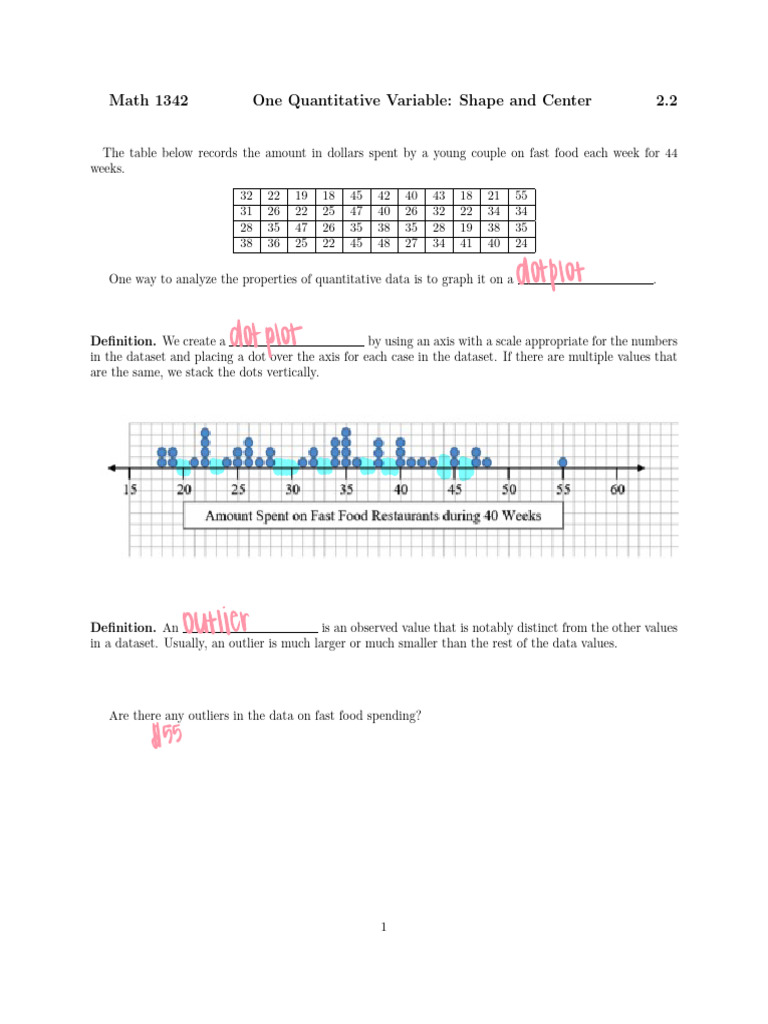 2.2 notes | PDF | Mean | Median