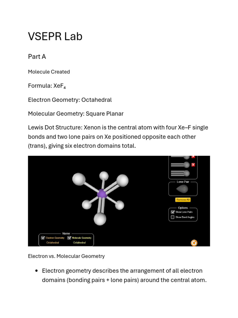 VSEPR Lab | PDF