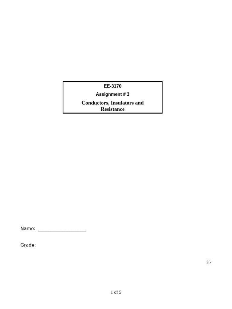 EE 3170 Assignment-03 Conductors Insulators and Resistors Ver 1 | PDF