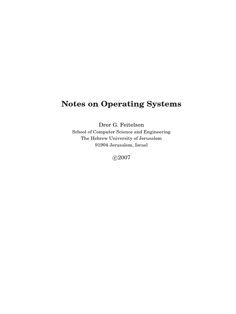 Os Notes | PDF | Operating System | Process (Computing)