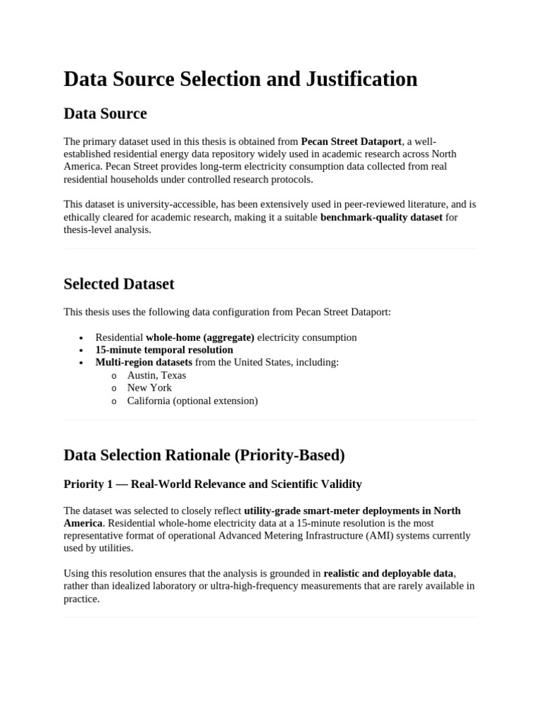 Data Source Selection and Justification | PDF | Data | Computing