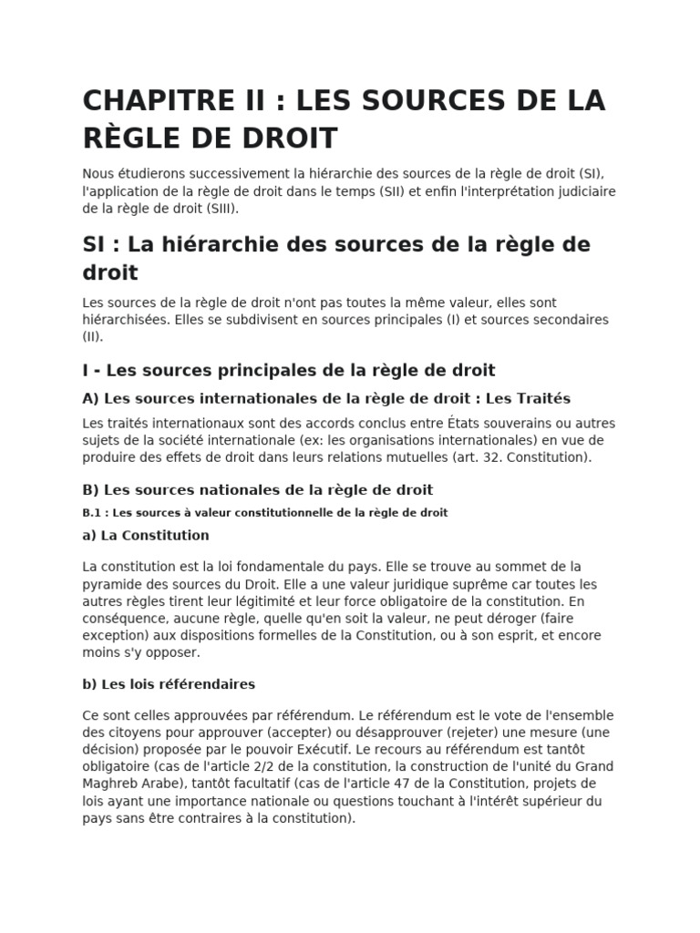 Les Sources de La Regle de Droit | PDF | Compétence | Loi