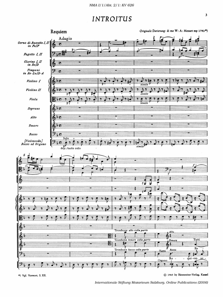 Mozart Requiem Full Score | PDF