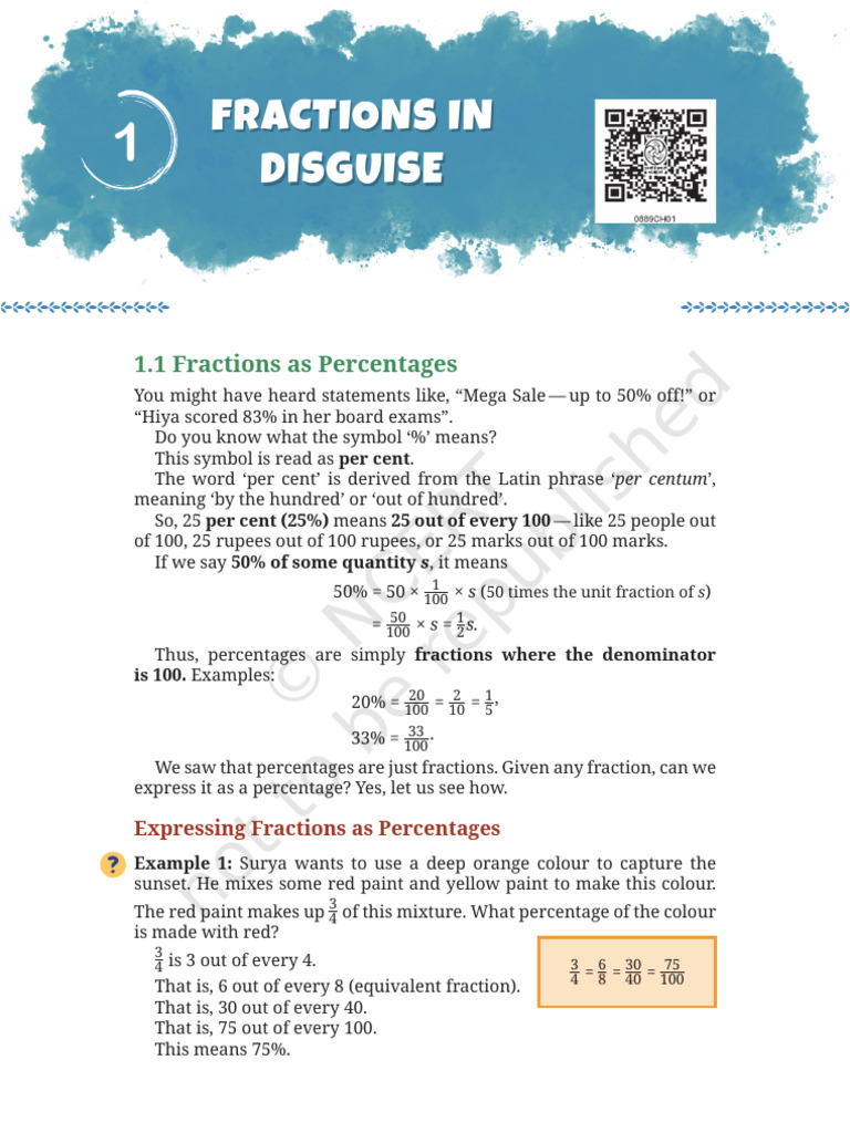 Fractions in Disguise | PDF | Percentage | Numbers