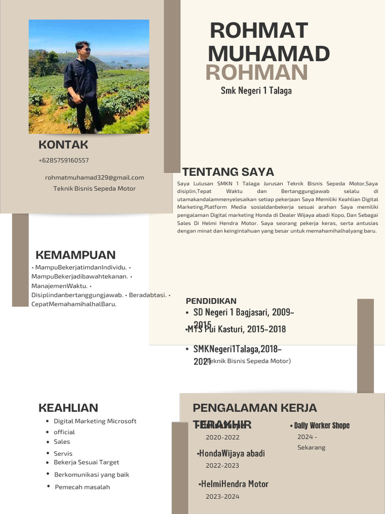 CV Rohmat Muhamad (1) .PDF - 20251230 - 074521 - 0000 | PDF